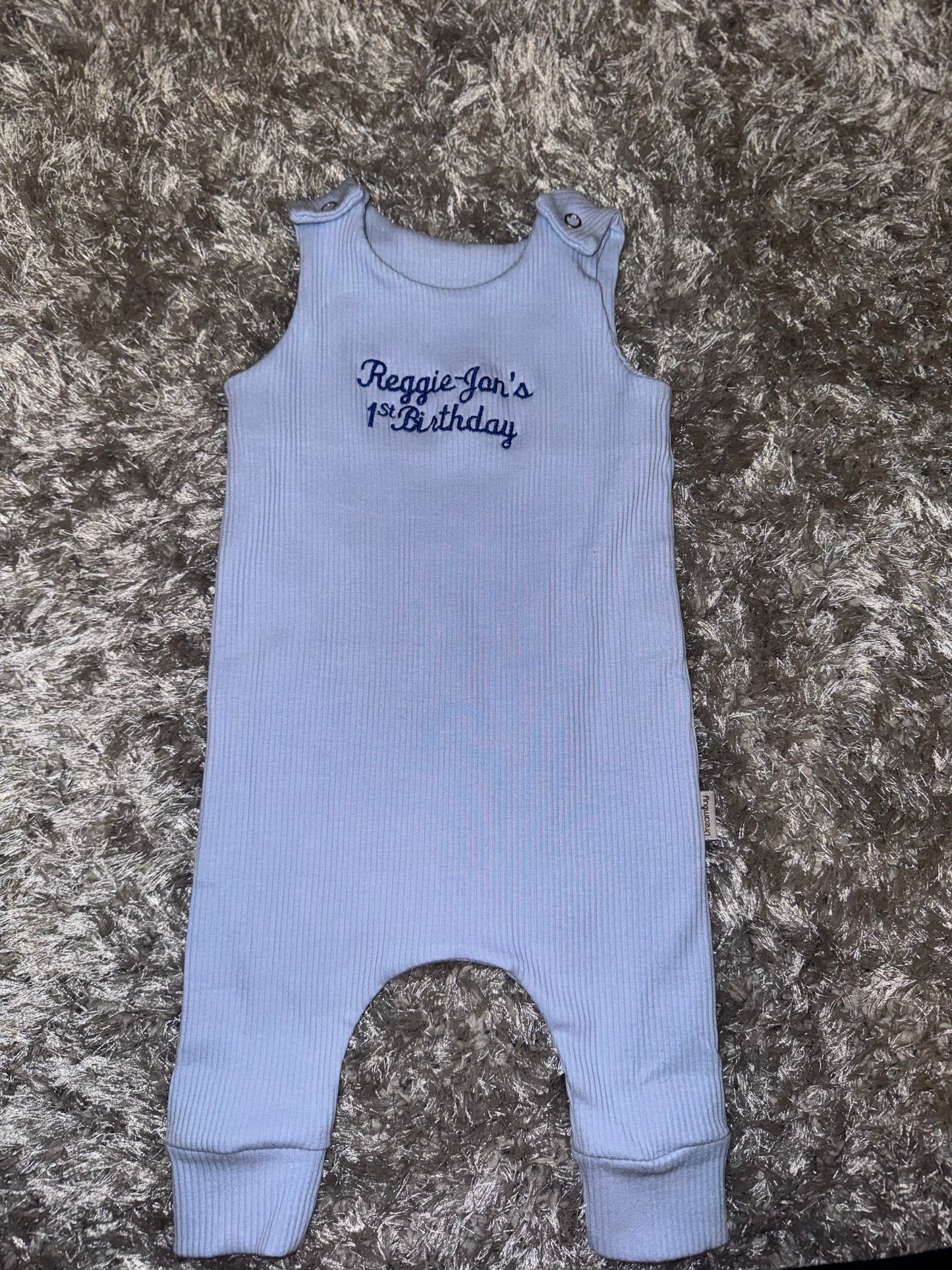 Dungarees with custom slogan