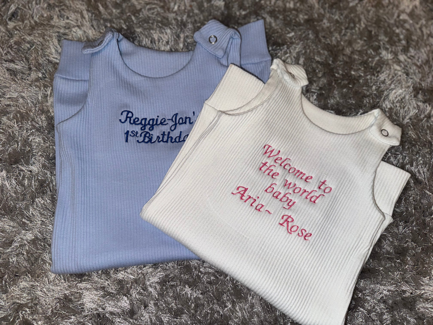 Dungarees with custom slogan
