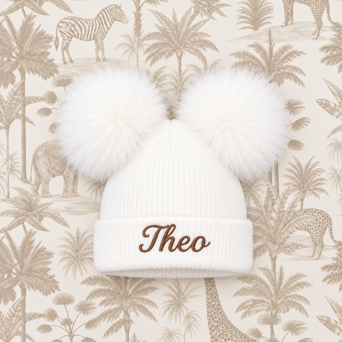 Personalised double Pom-Pom hat