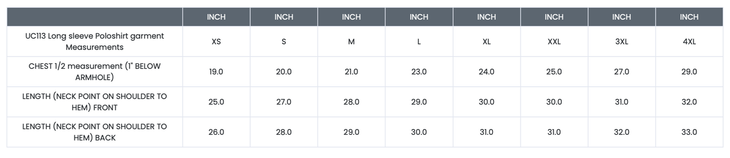 (UC113) Classic Polo Shirt Long Sleeve