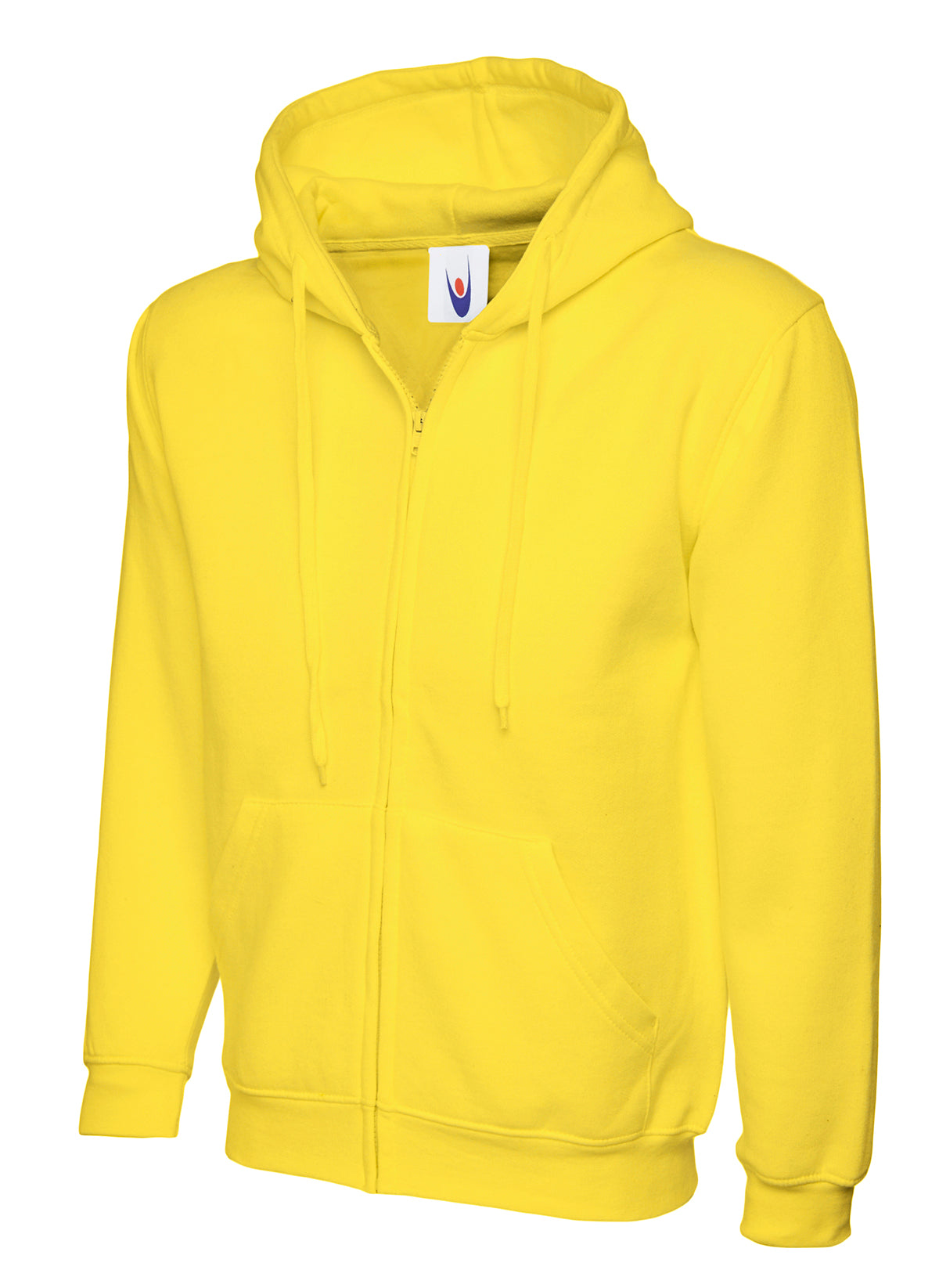Adults Classic Full Zip Hooded Sweatshirt in Yellow