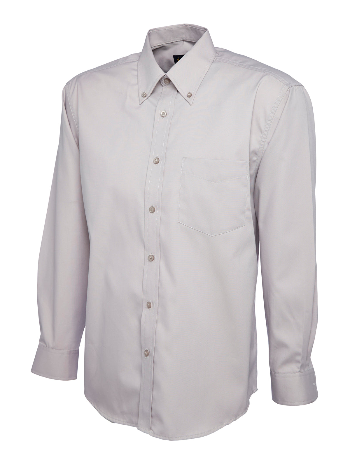 Mens Pinpoint Oxford Full Sleeve Shirt in Silver Grey