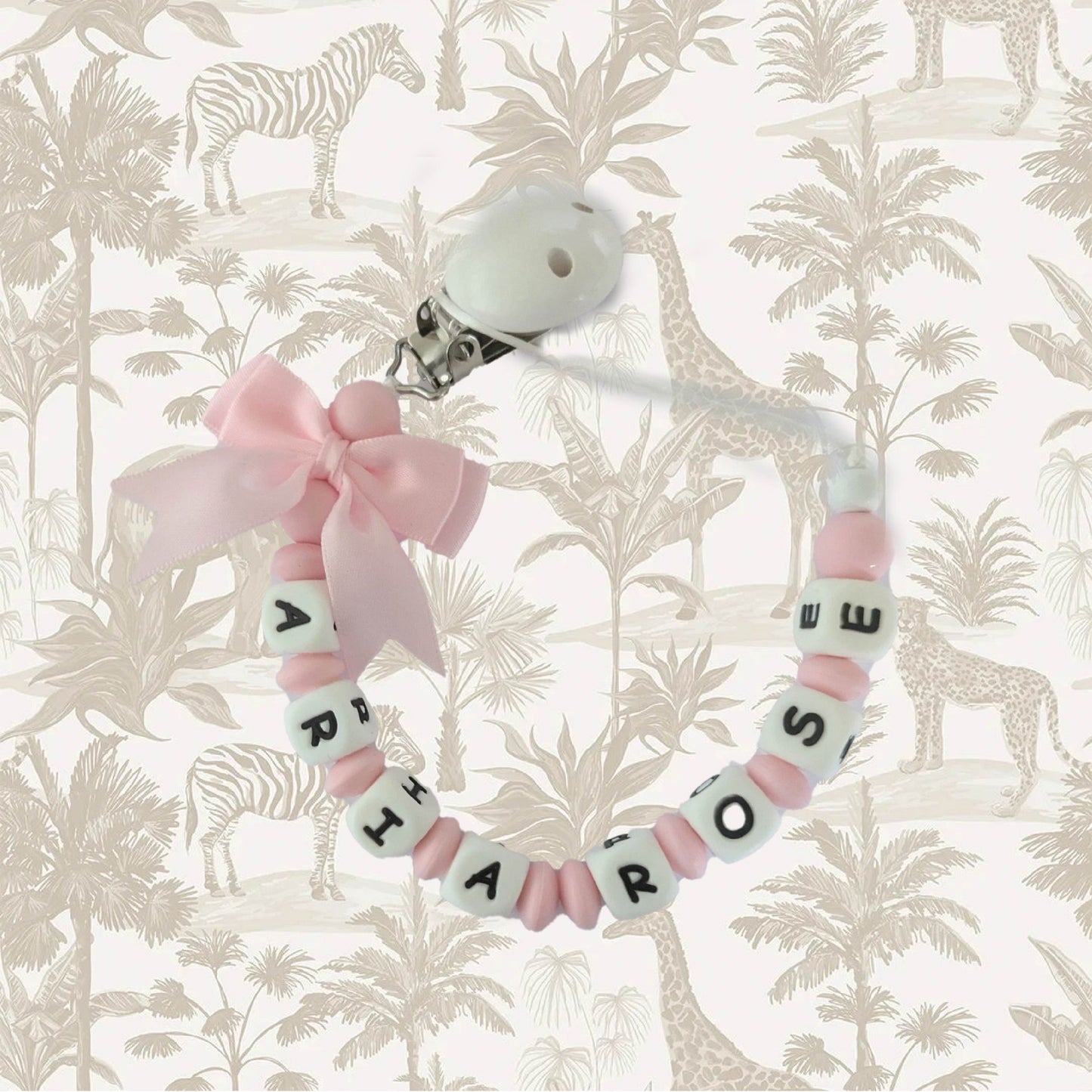 personalised Dummy clips with Bow
