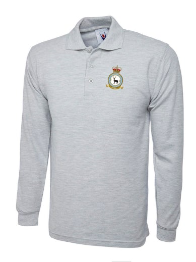 90SU CREST Embroidered Long Sleeve Polo Shirts - The Forces Shop