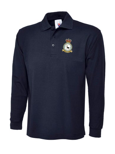 90SU CREST Embroidered Long Sleeve Polo Shirts - The Forces Shop