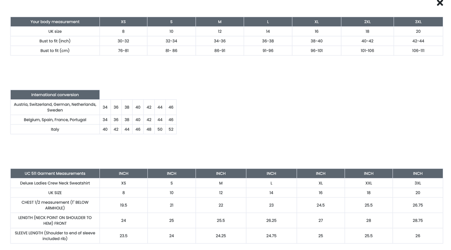 SWEATSHIRT - (M&J) -LADIES Sizes