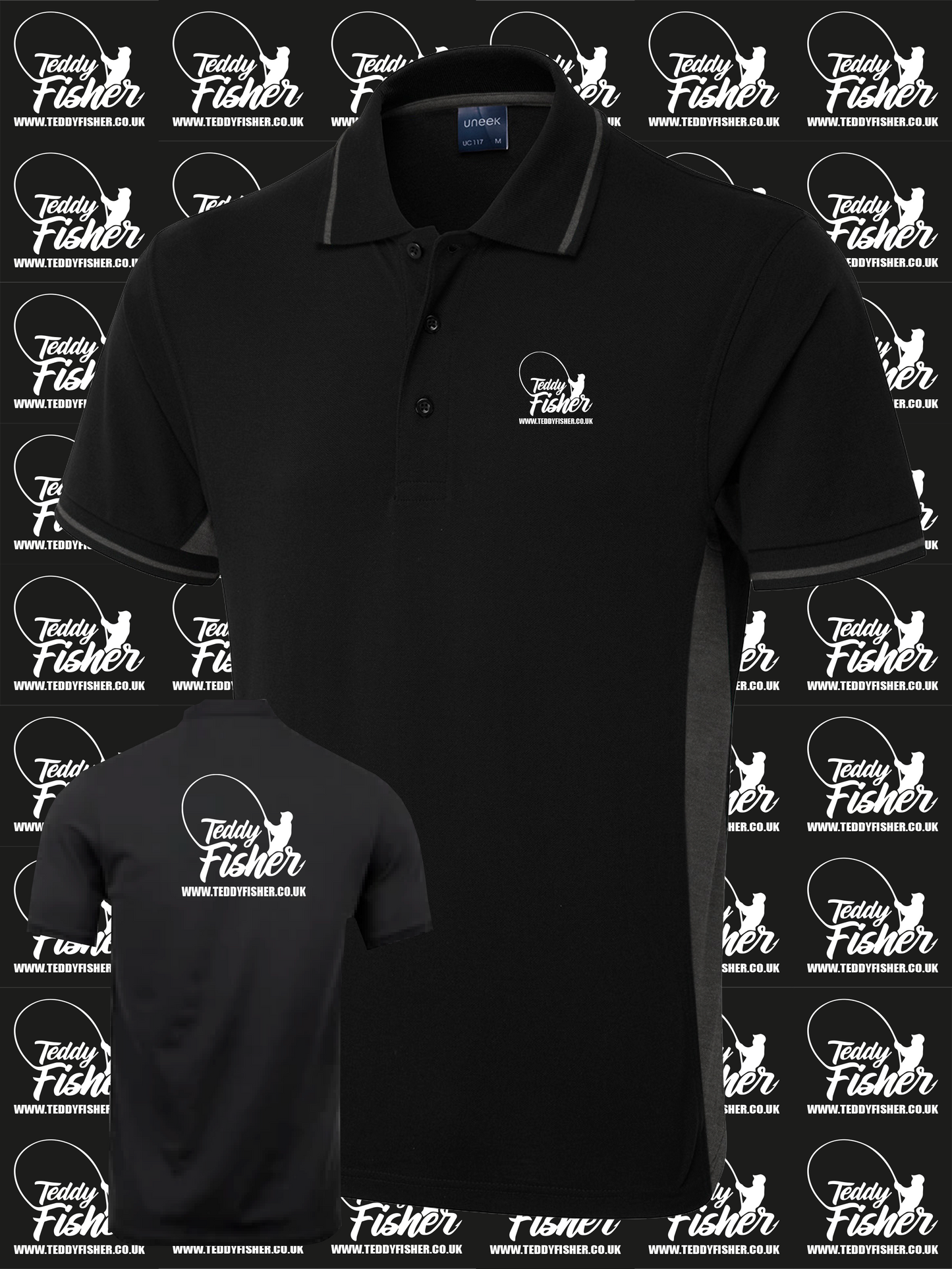 UC117 Two Tone Polo Shirt (Black & Grey)