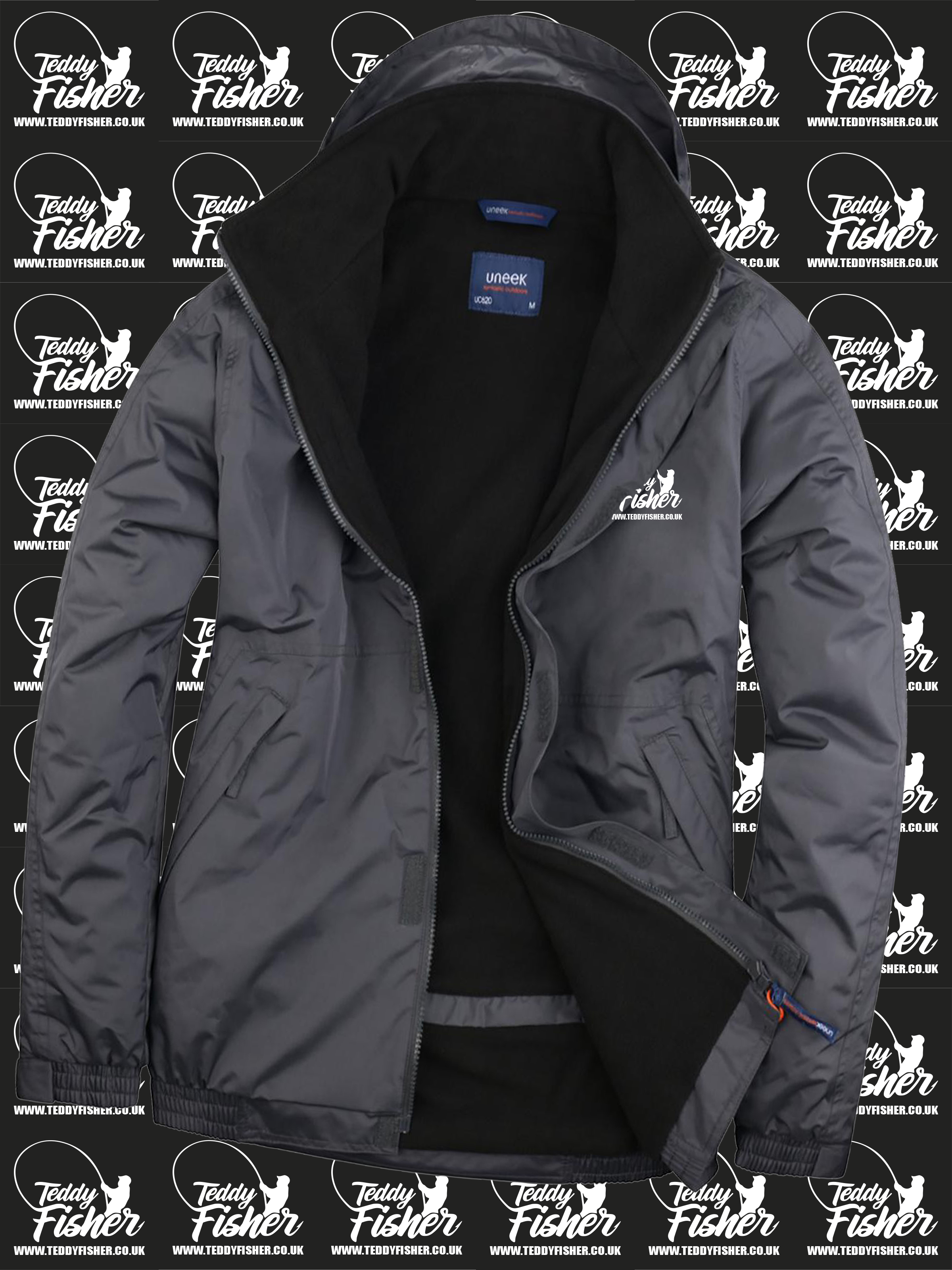 UC620 Premium Outdoor Jacket Grey Black Print Embroidery Ltd
