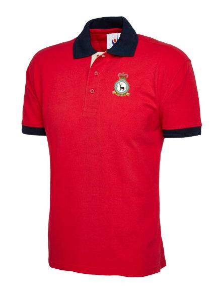 90SU CREST Embroidered Contrast Colour Poloshirt - The Forces Shop