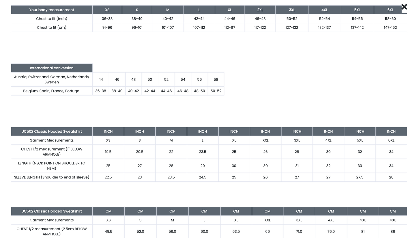 Hoodie - No Zip (M&J) - UNISEX SIZES