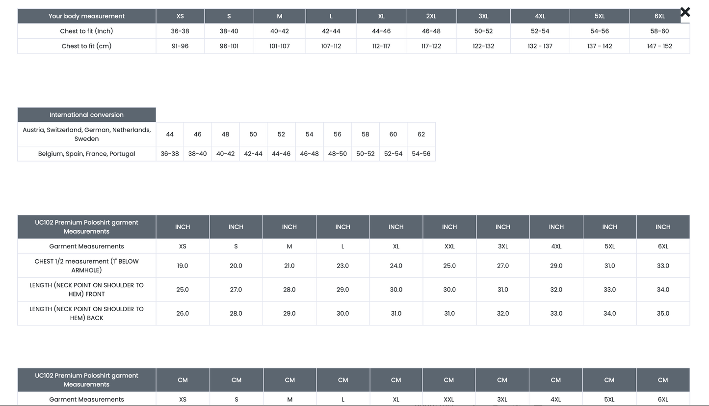 Polo Shirt (M&J) - UNISEX SIZES