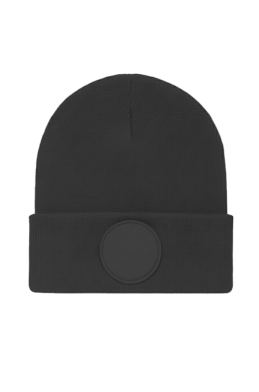 Circular Patch Beanie  in Graphite Grey