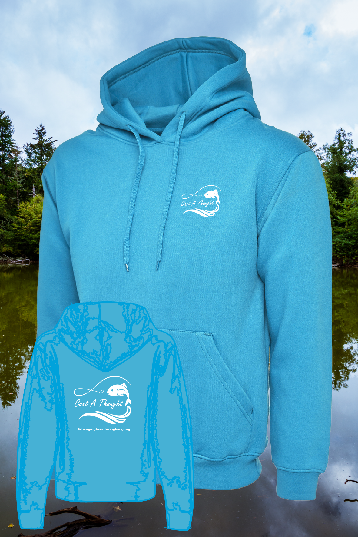 Cast A Thought Hoodie PLAIN BLUE