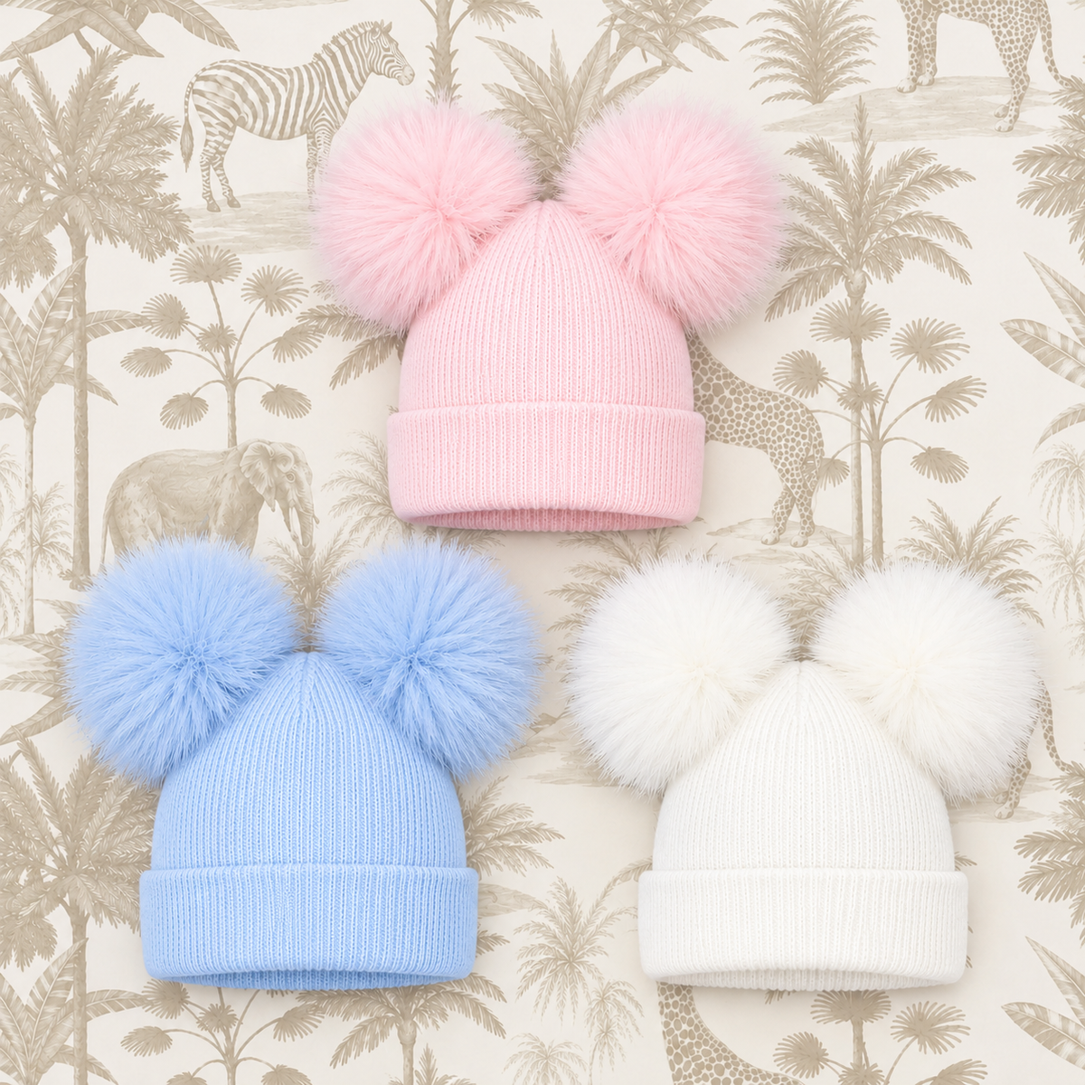 Personalised double Pom-Pom hat