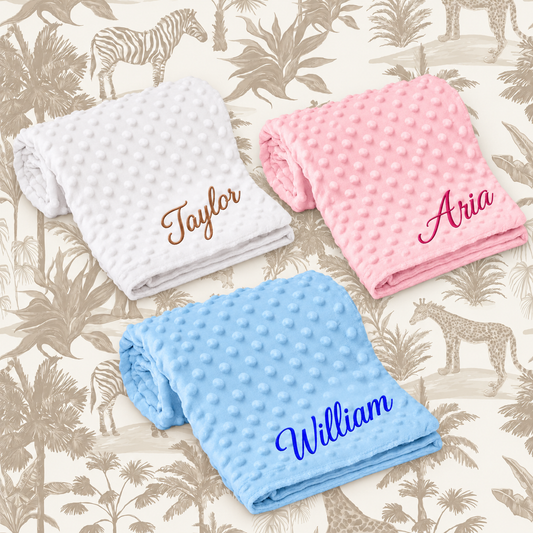 Baby Blanket with Embroidered Name