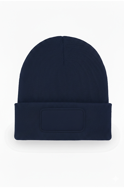 Rectangular Patch Beanie in Navy