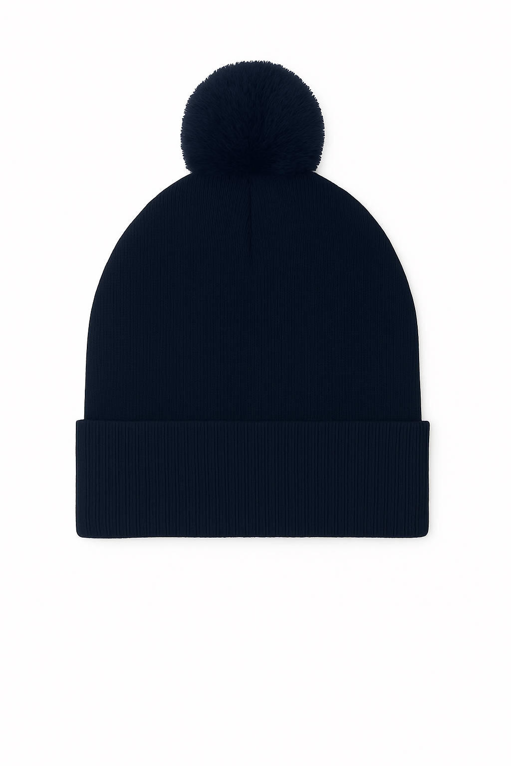Pom Pom Beanie in Navy