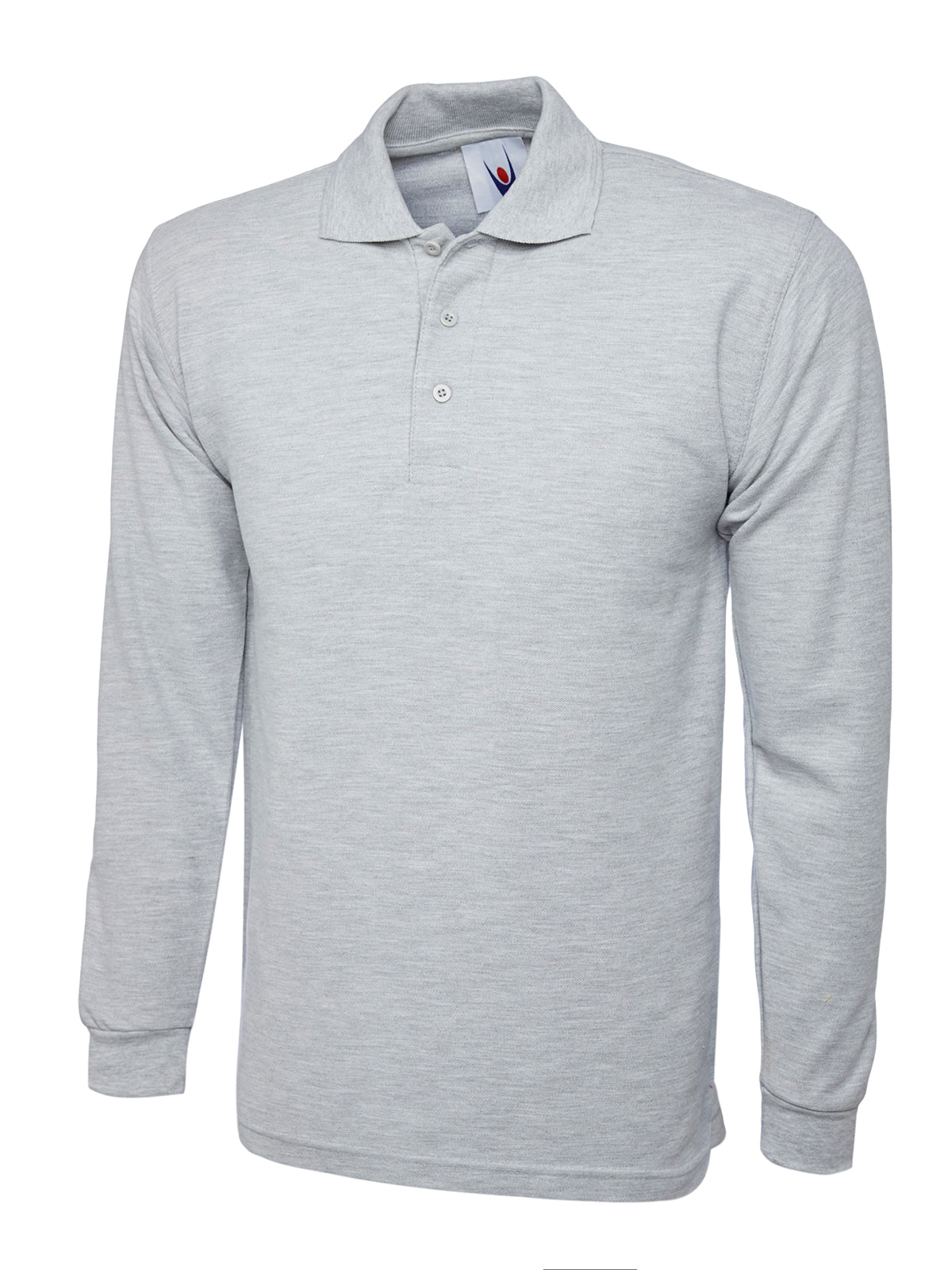 Longsleeve Classic Poloshirt in Heather Grey