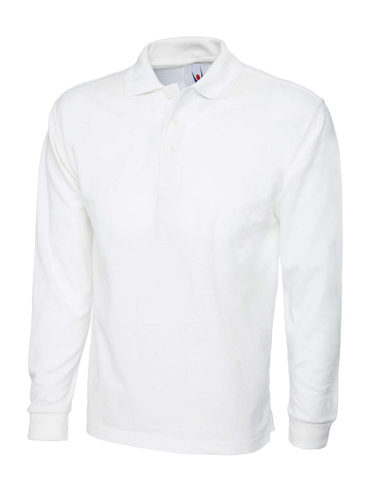 Longsleeve Classic Poloshirt in White