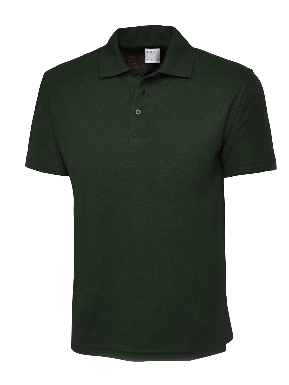Mens Active Cotton Poloshirt in Bottle Green