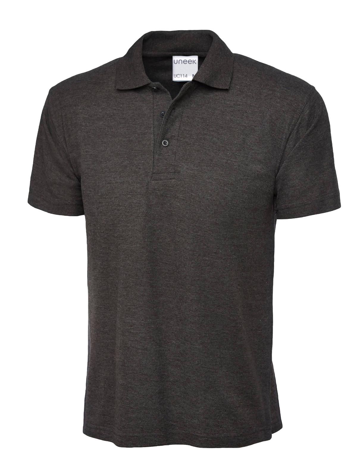 Mens Active Cotton Poloshirt in Charcoal