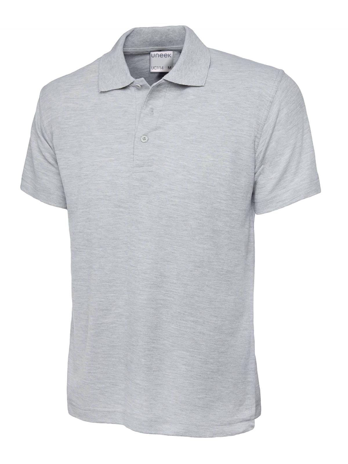 Mens Active Cotton Poloshirt in Heather Grey