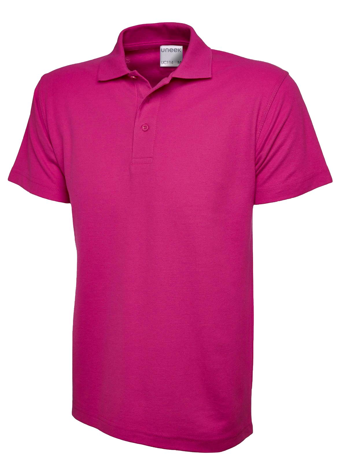 Mens Active Cotton Poloshirt in Hot Pink