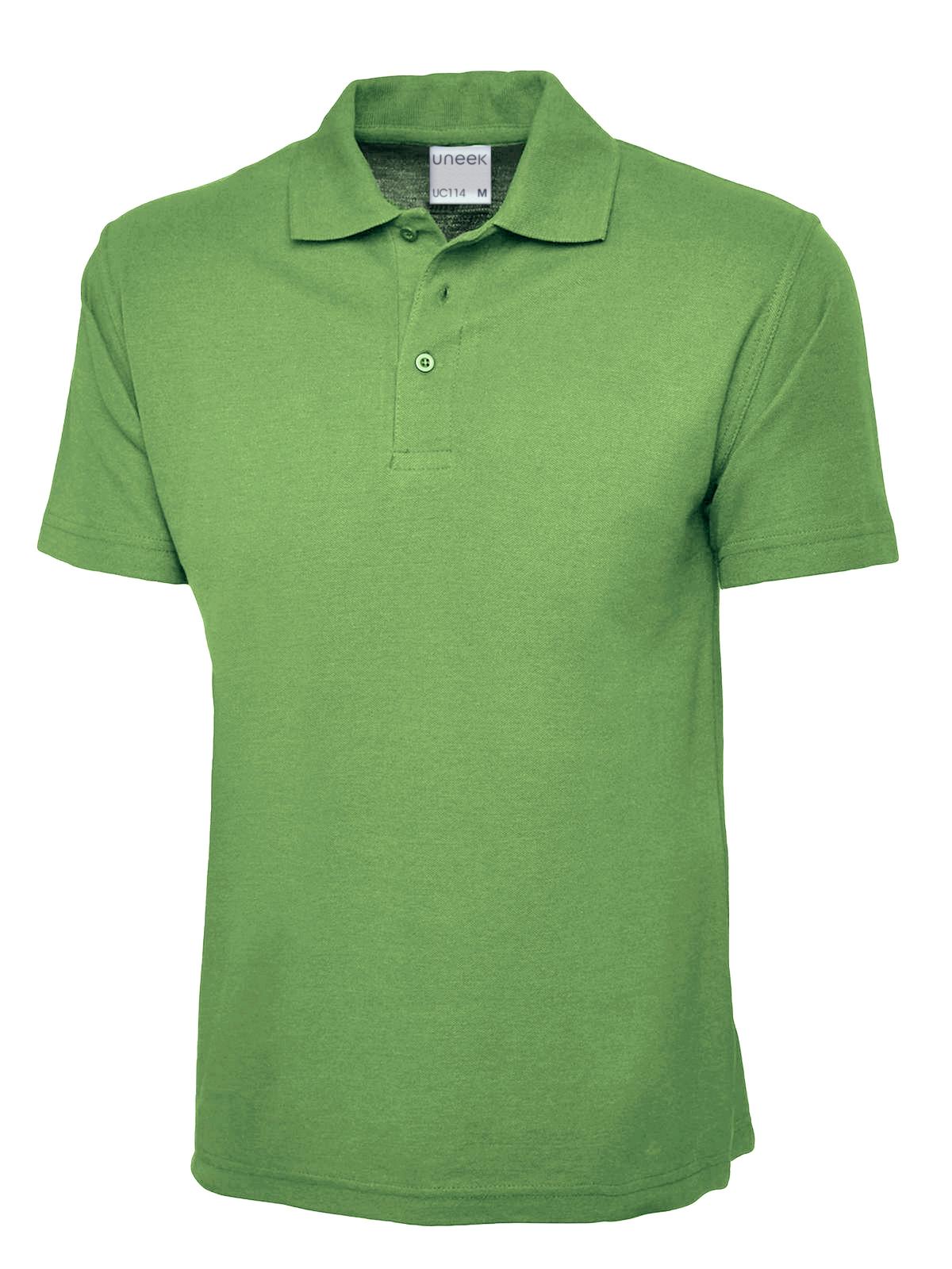 Mens Active Cotton Poloshirt in Lime