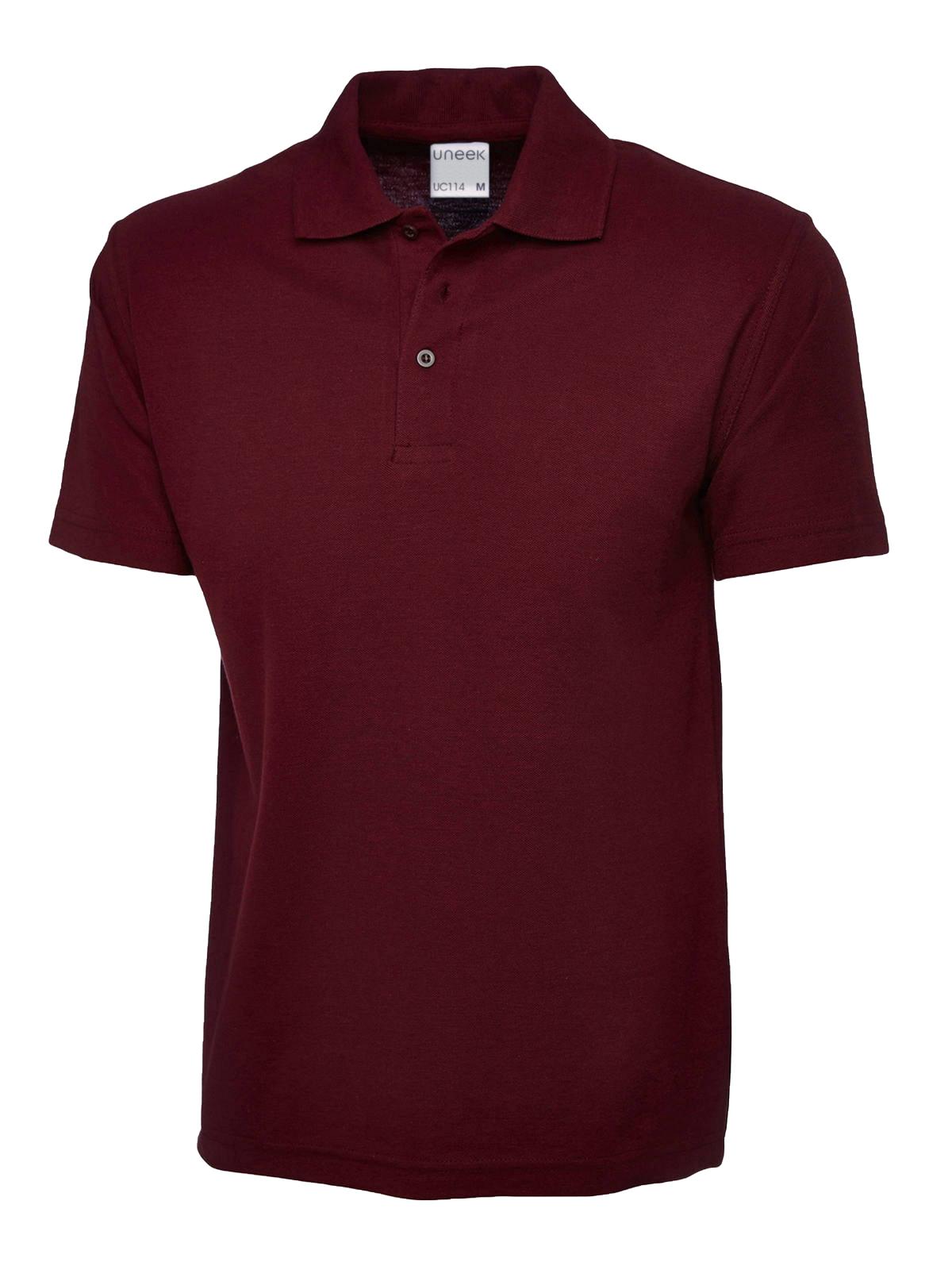 Mens Active Cotton Poloshirt in Maroon