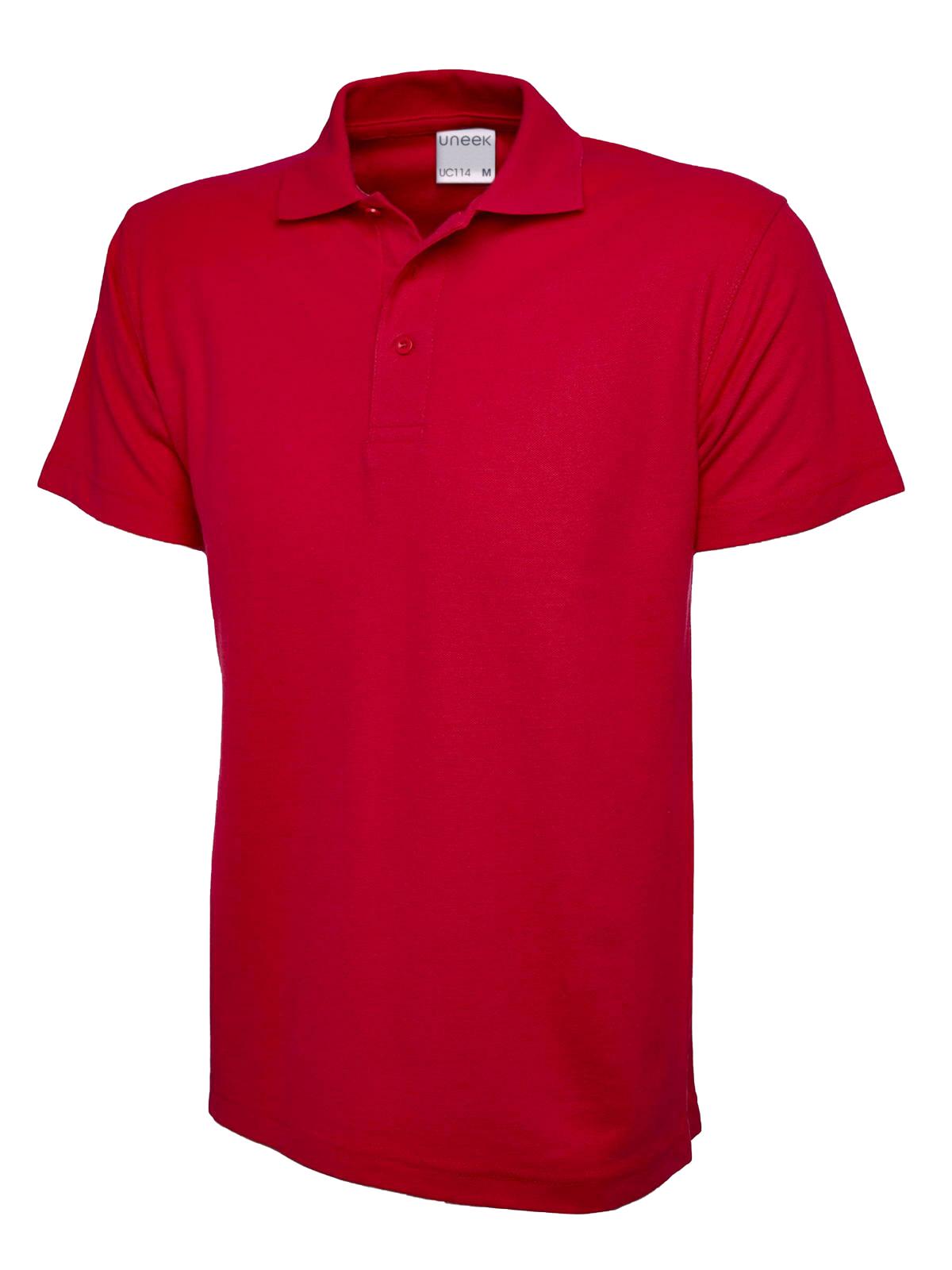 Mens Active Cotton Poloshirt in Red