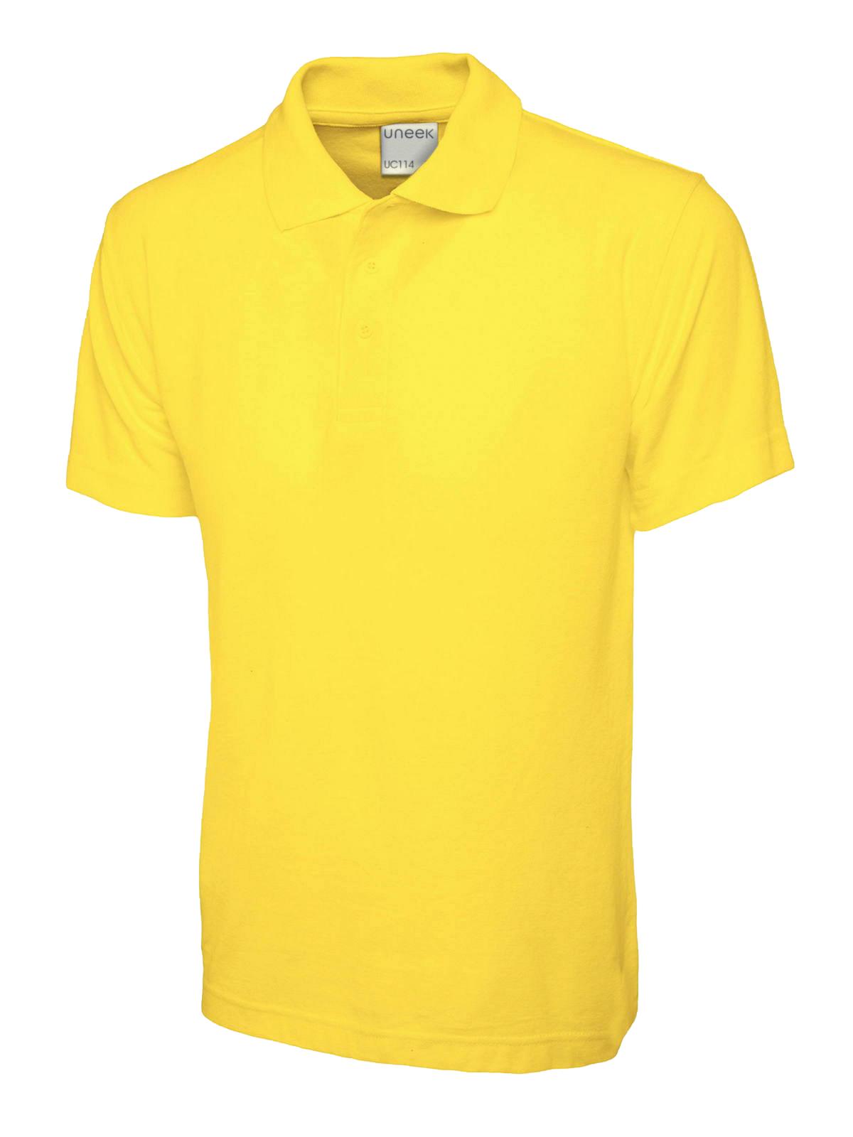 Mens Active Cotton Poloshirt in Yellow