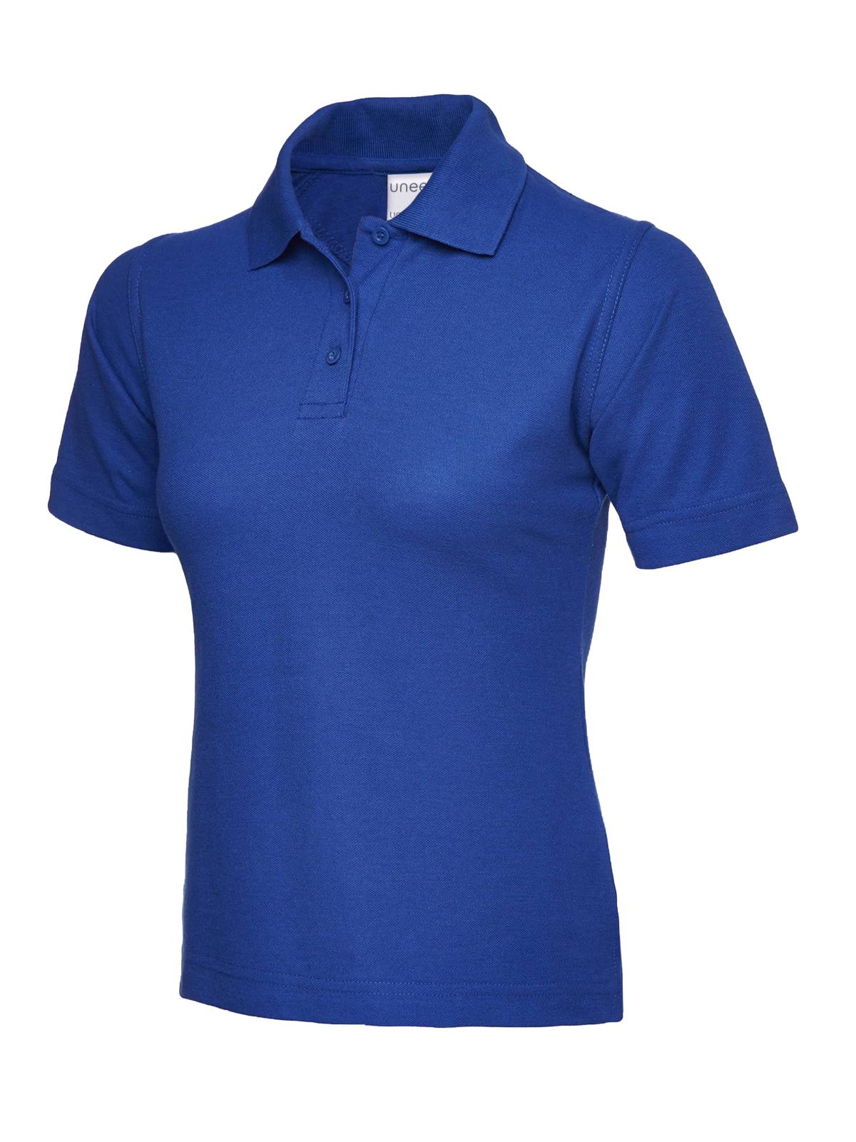 Ladies Active Cotton Poloshirt in Royal