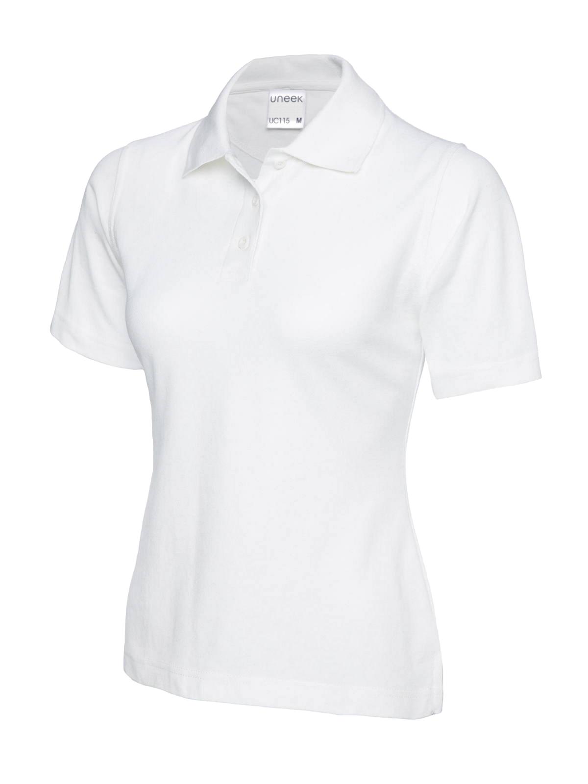 Ladies Active Cotton Poloshirt in White