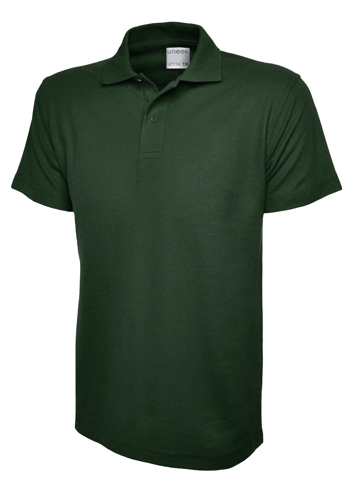Childrens Active Cotton Poloshirt in Bottle Green
