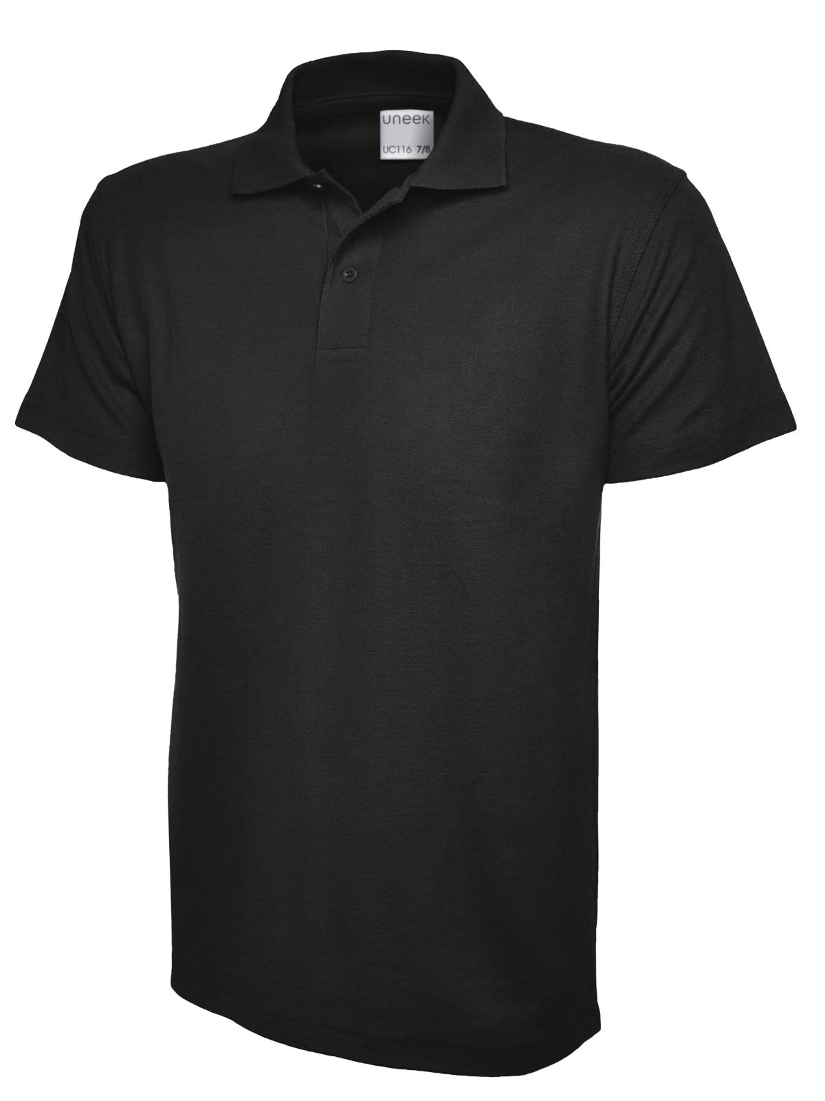 Childrens Active Cotton Poloshirt in Black