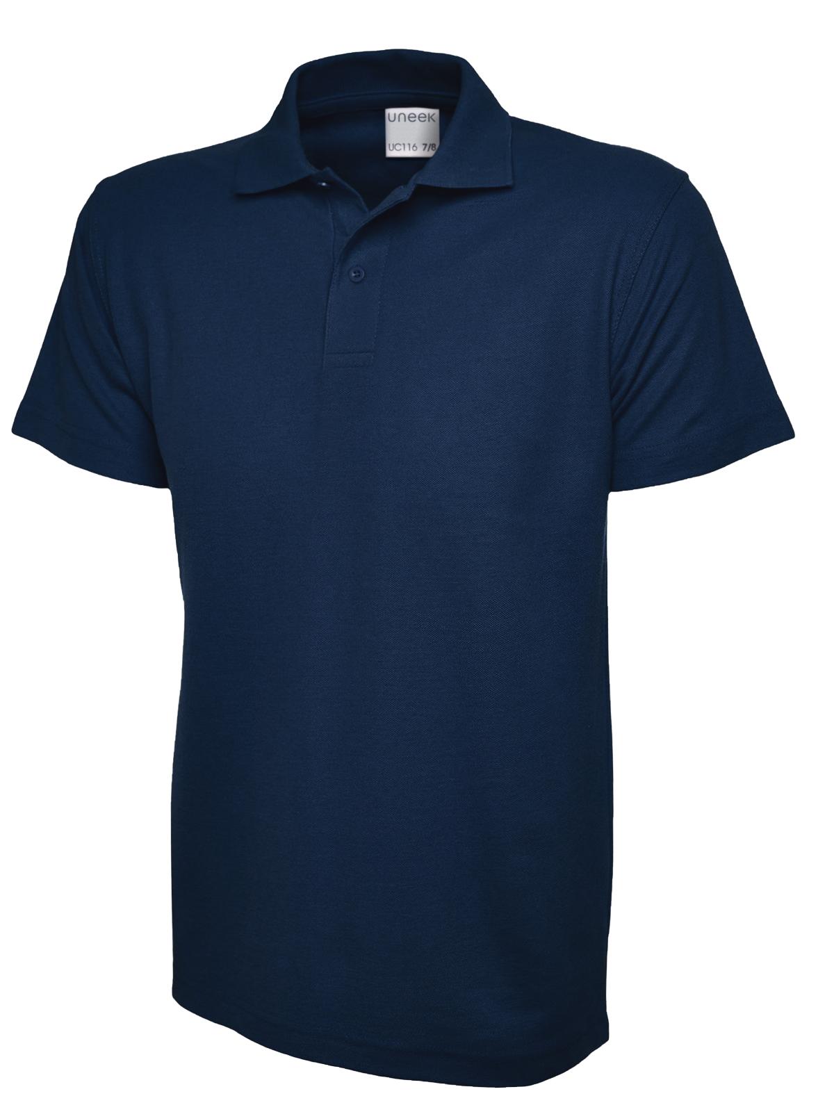 Childrens Active Cotton Poloshirt in French Navy