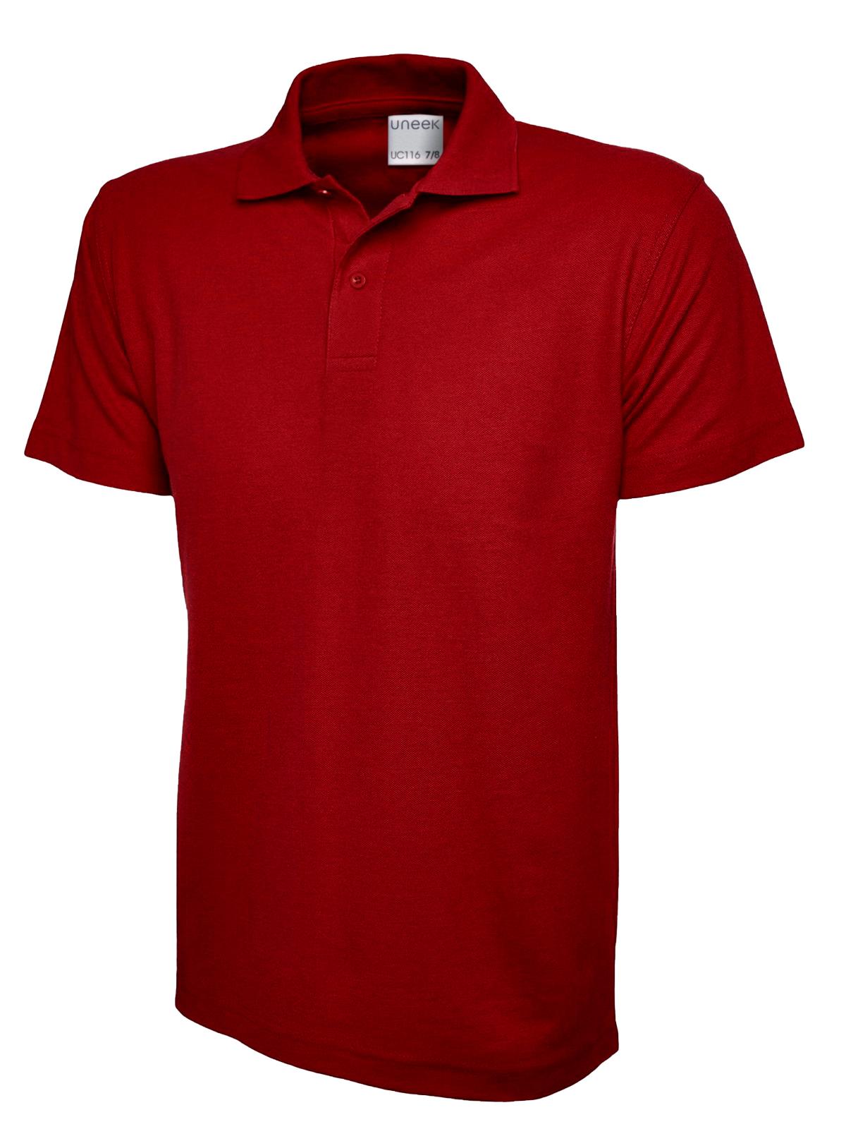 Childrens Active Cotton Poloshirt in Red