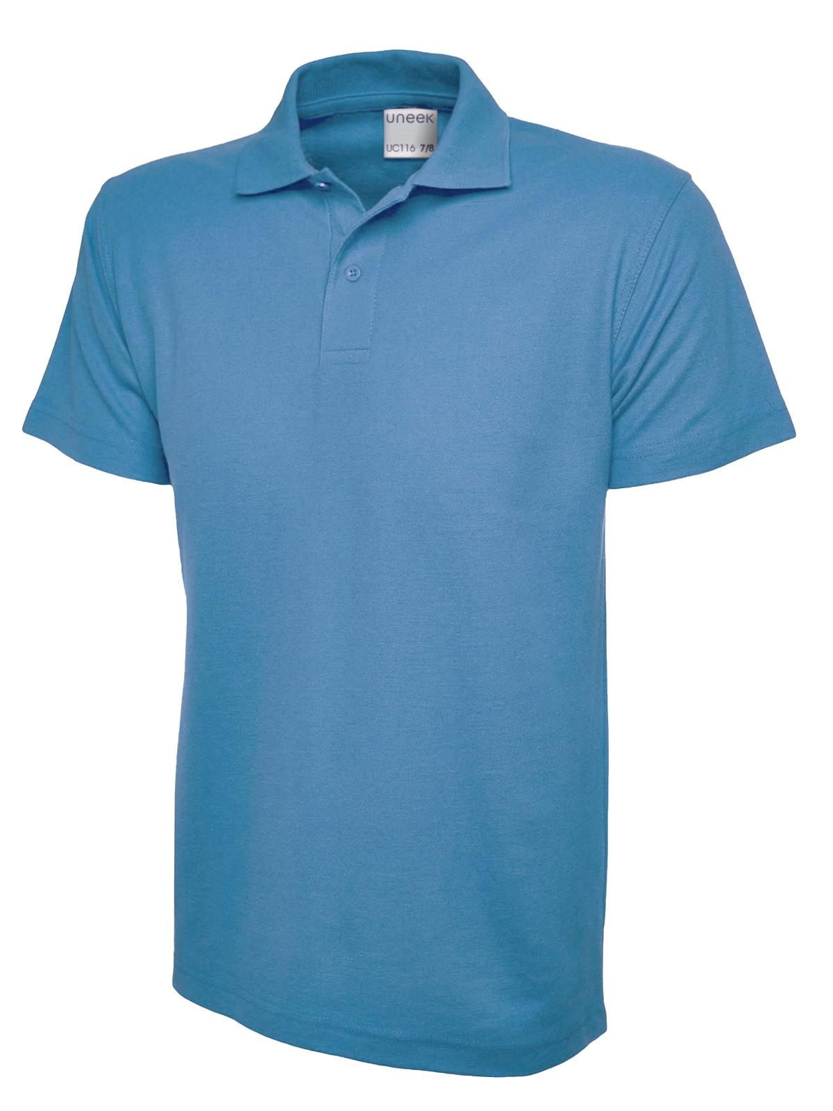 Childrens Active Cotton Poloshirt in Sky