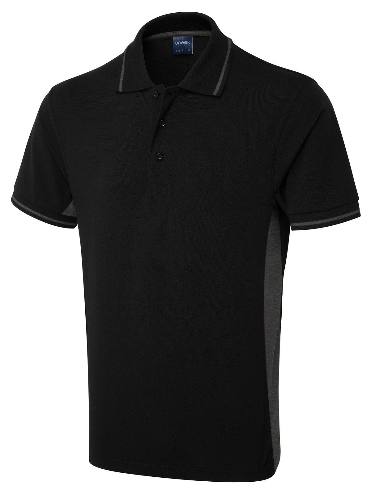 Two Tone Polo Shirt in Black/Charcoal
