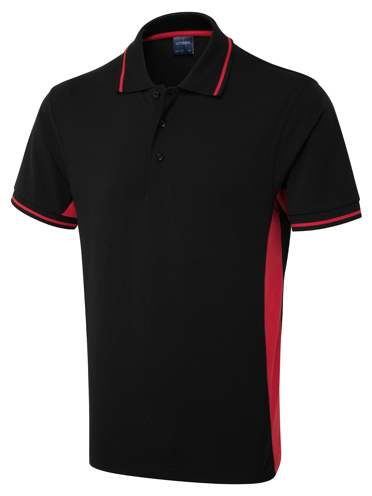 Two Tone Polo Shirt in Black/Red