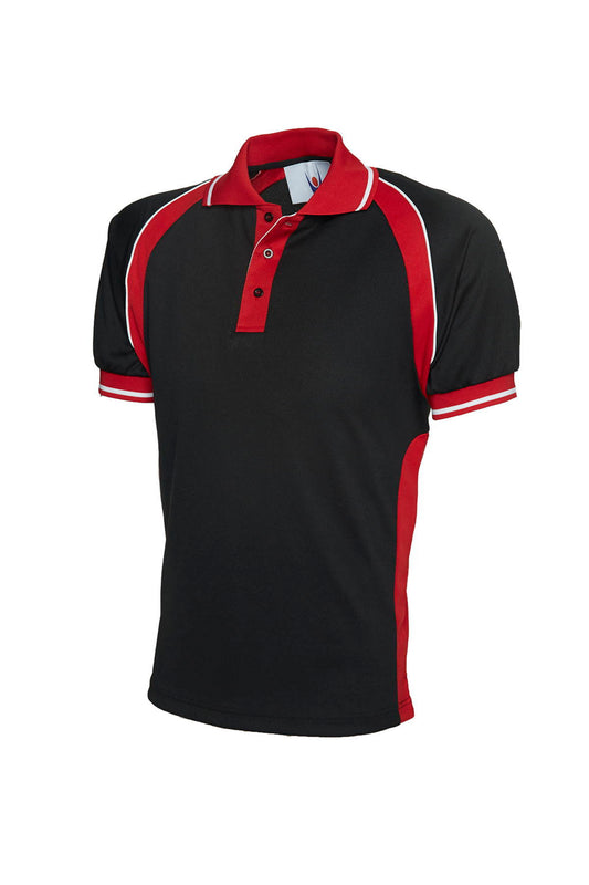 Sports Poloshirt in Black/Red