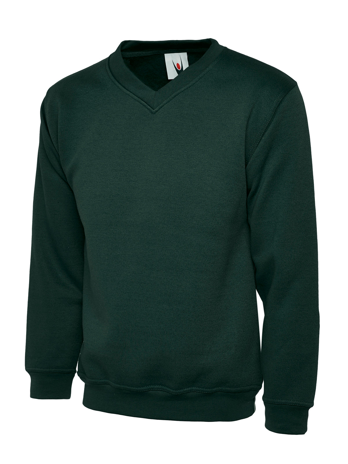 Classic V-Neck Sweatshirt in Bottle Green