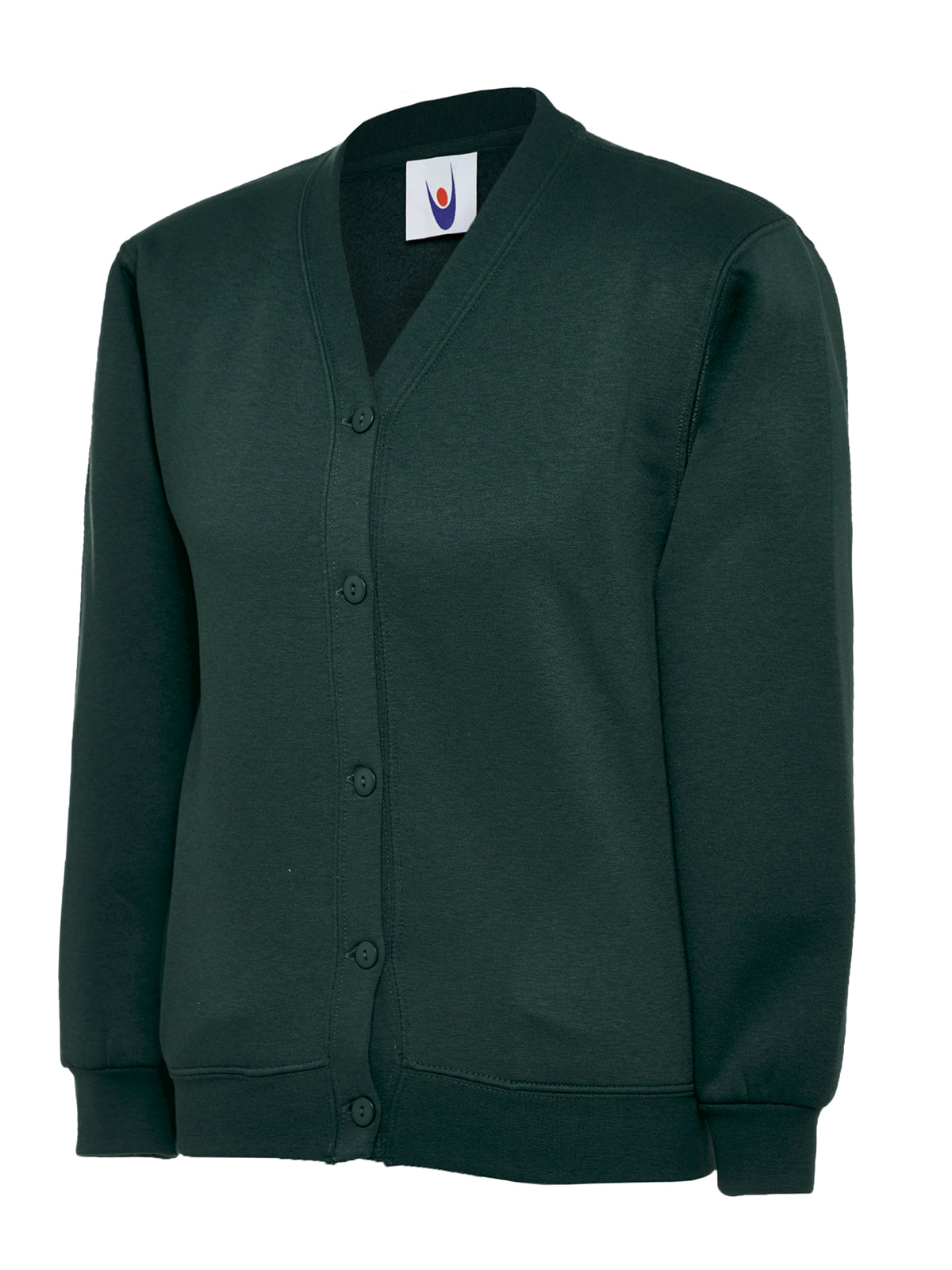 Childrens Classic Cardigan in Bottle Green