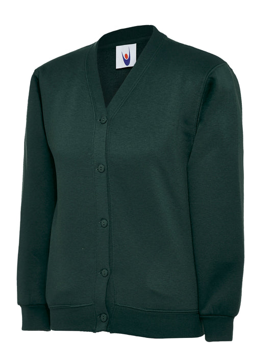 Childrens Classic Cardigan in Bottle Green