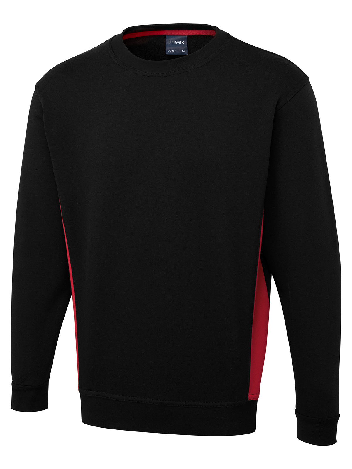 Two Tone Crew Neck Sweatshirt in Black/Red