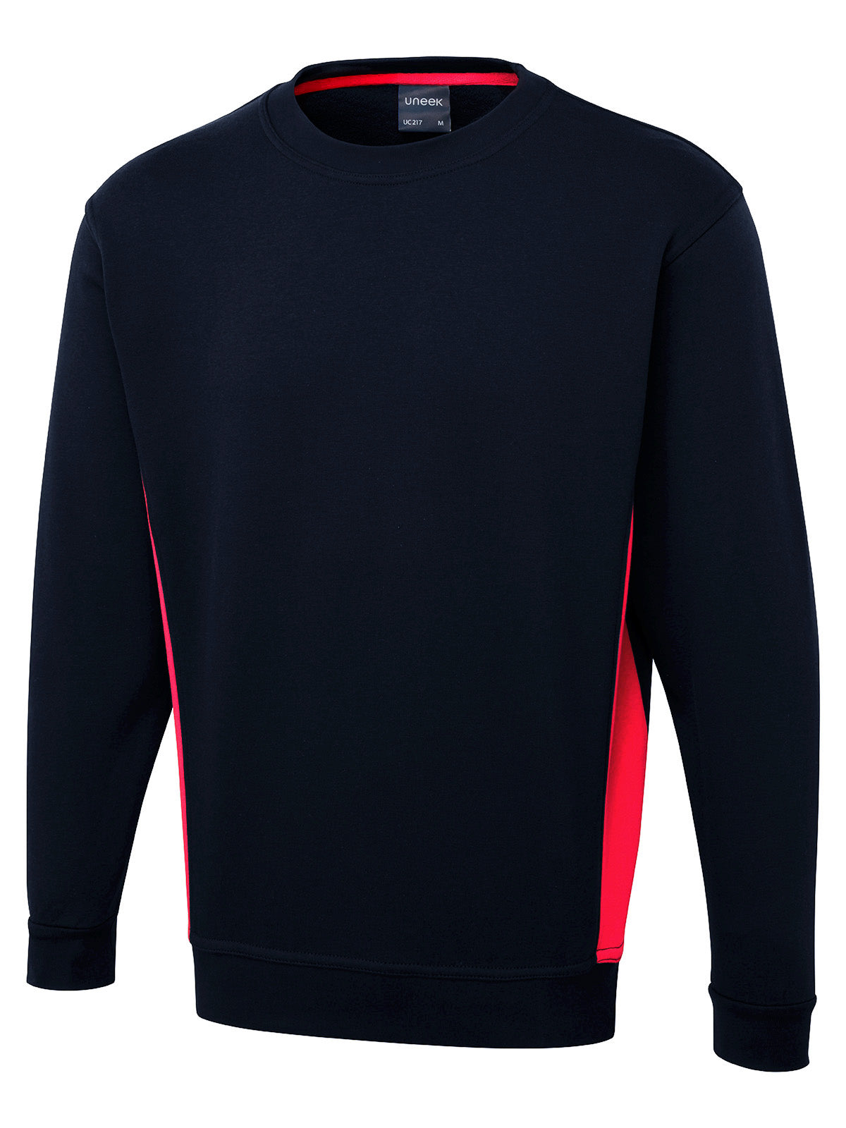 Two Tone Crew Neck Sweatshirt in Navy/Red