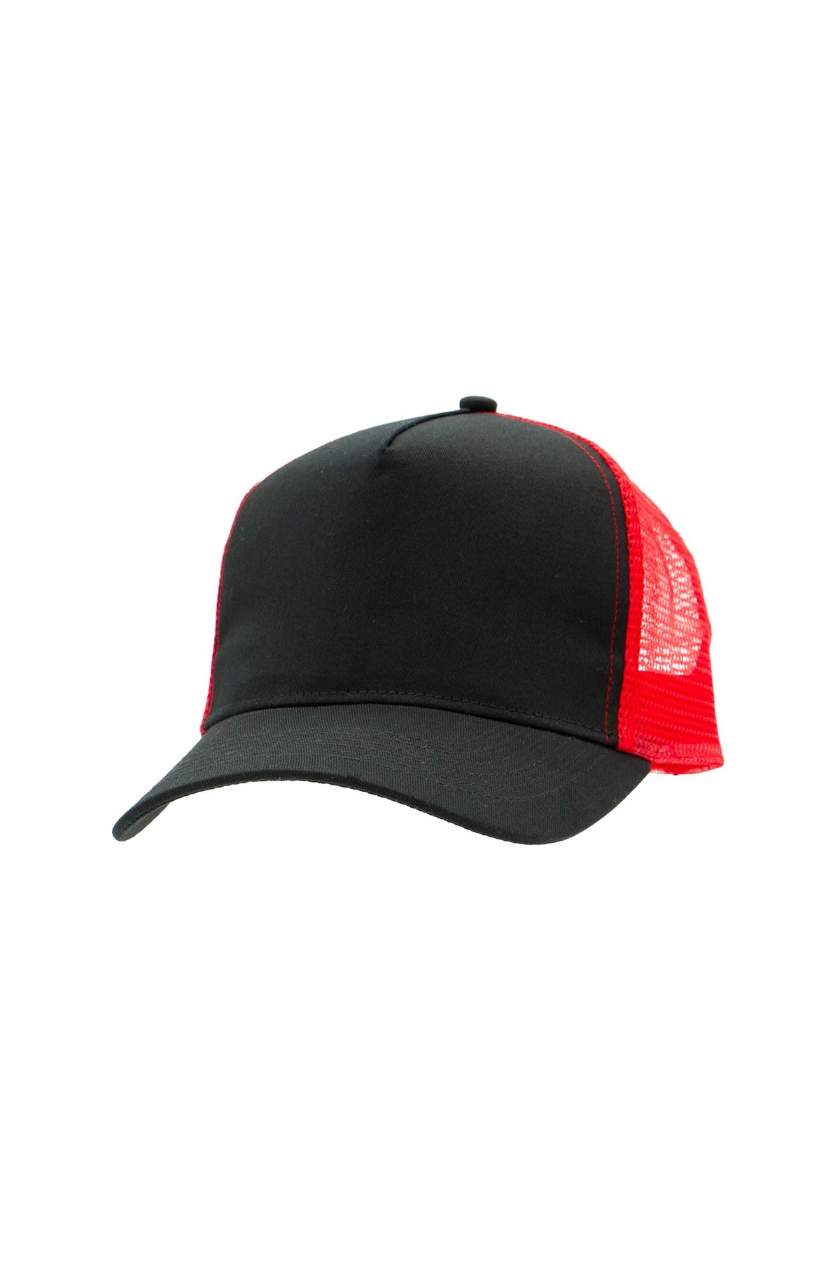 Snapback Trucker Cap in Black/Red