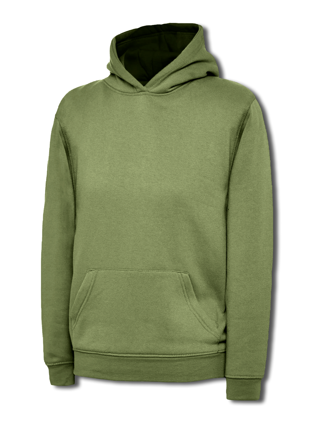 Childrens Classic Hooded Sweatshirt in Military Green