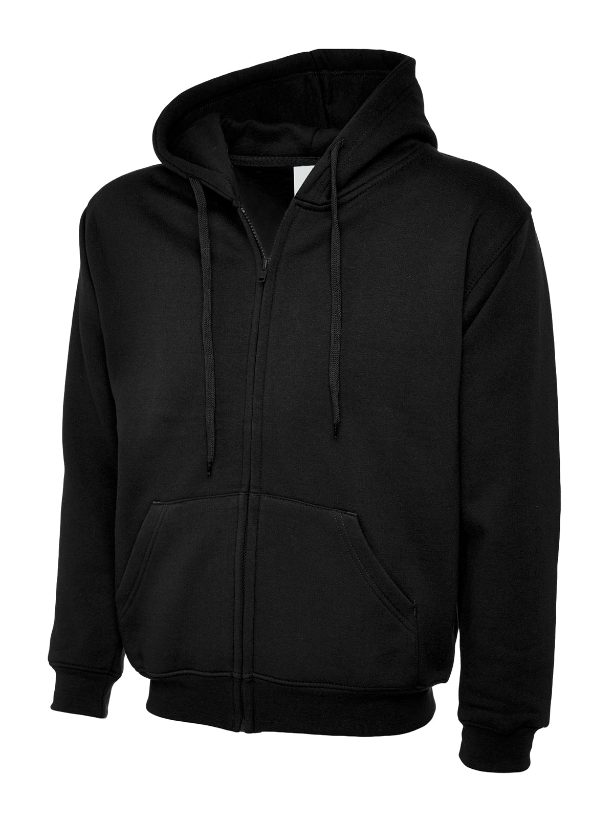 Adults Classic Full Zip Hooded Sweatshirt in Black
