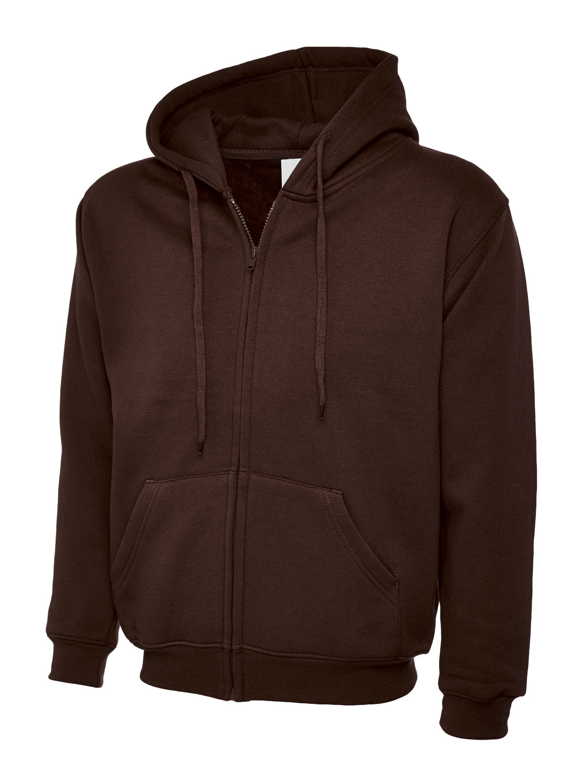 Adults Classic Full Zip Hooded Sweatshirt in Brown
